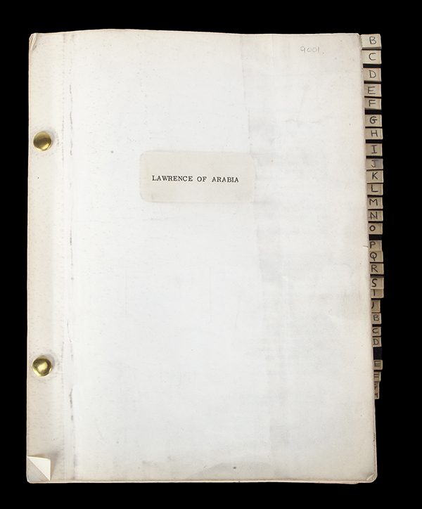 original script from the classic 1962 film Lawrence of Arabia