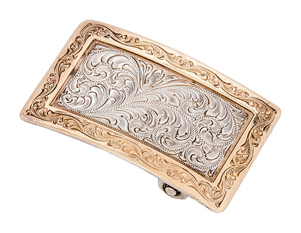 Dusty Hill's Edward H. Bohlin sterling silver and gold buckle
