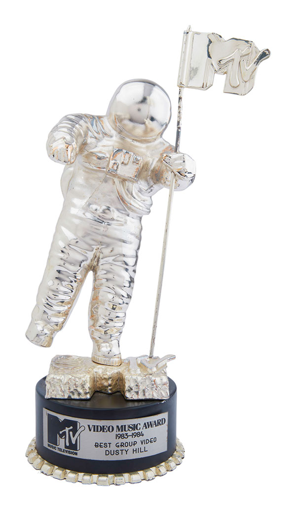 An MTV Moonman award statuette presented to Dusty Hill for Best Group Video Legs