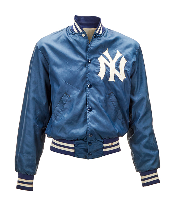 Freddie Mercury’s New York Yankees bomber jacket stage-worn during one of Queen’s News of the World tour stops