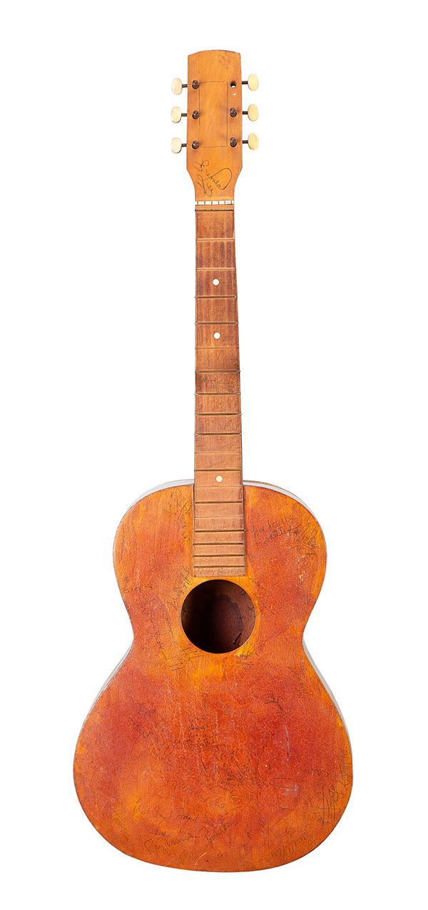 1960s Rosetti Egmond 276 Toledo acoustic guitar signed by a star-studded lineup of music icons who performed or attended as guests on BBC’s The Top of the Pops