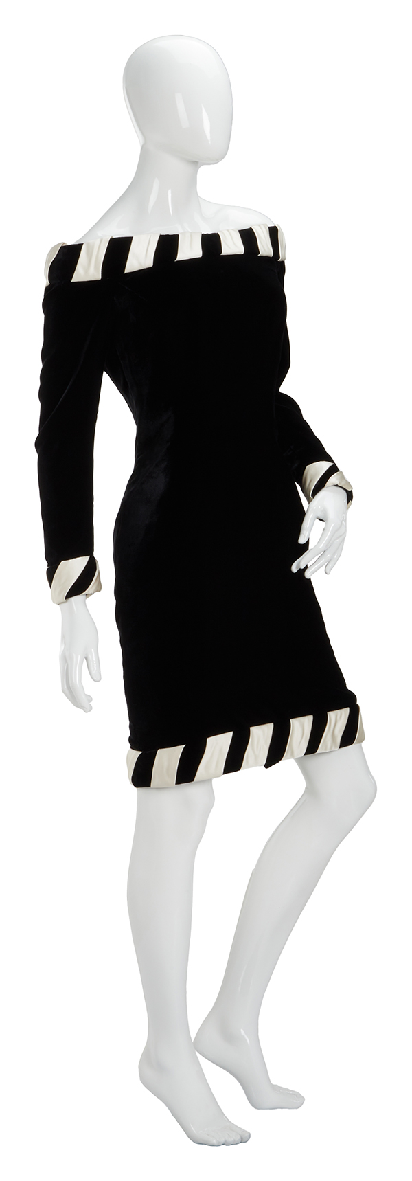 Princess Diana Catherine Walker designed black silk velvet cocktail dress